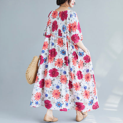 Women Plus Sizes High Waist Summer Dresses