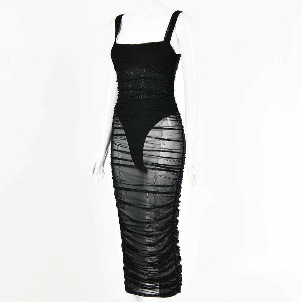Black Sexy See Through Tulle Backless Dresses (inside included)