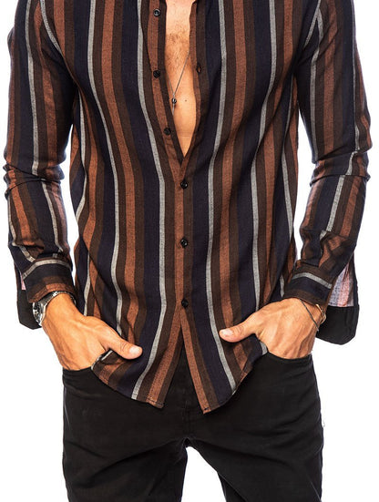 Long Sleeves Striped Shirts for Men
