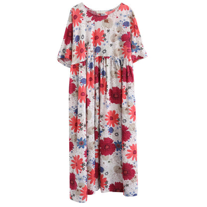 Women Plus Sizes High Waist Summer Dresses