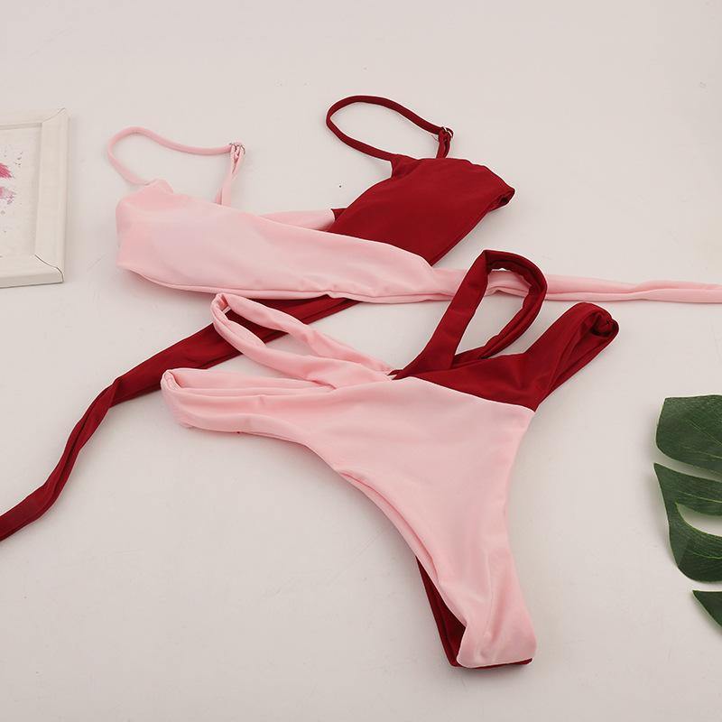 Wholsale Sexy Patchwork Colors Bikini Swimsuits-STYLEGOING