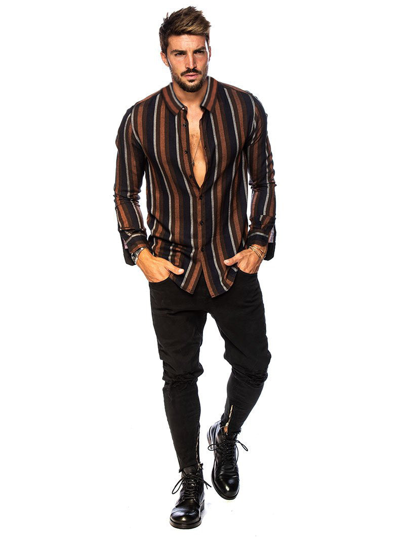 Long Sleeves Striped Shirts for Men