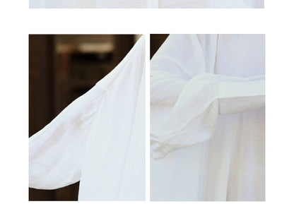 Casual Irregular Linen Women Long Sleeves Shirts