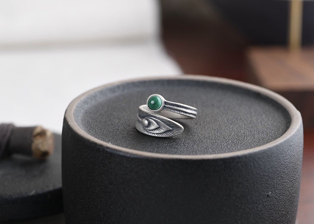 Vintage Peacock Design Open-end Rings for Women