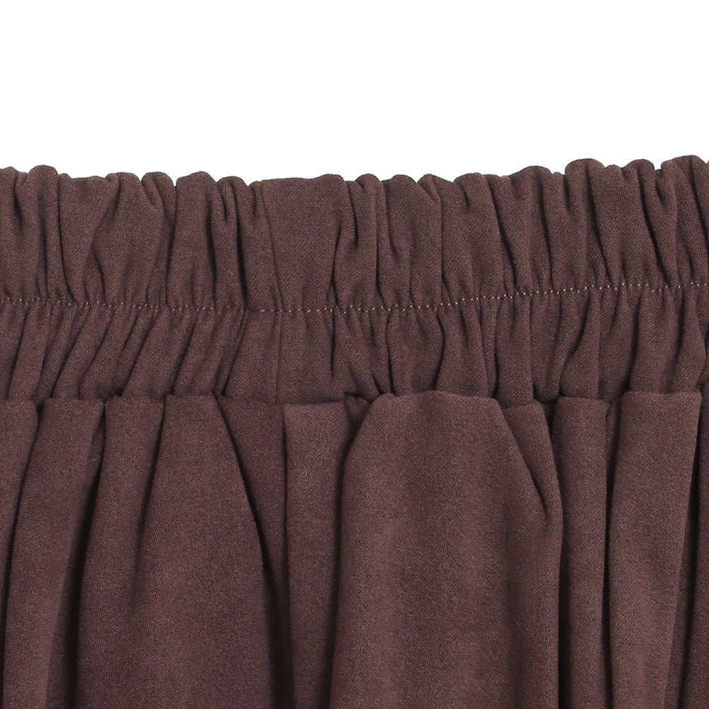 Dark Pink High Waist Elastic Waist Women Skirts for Four Seasons