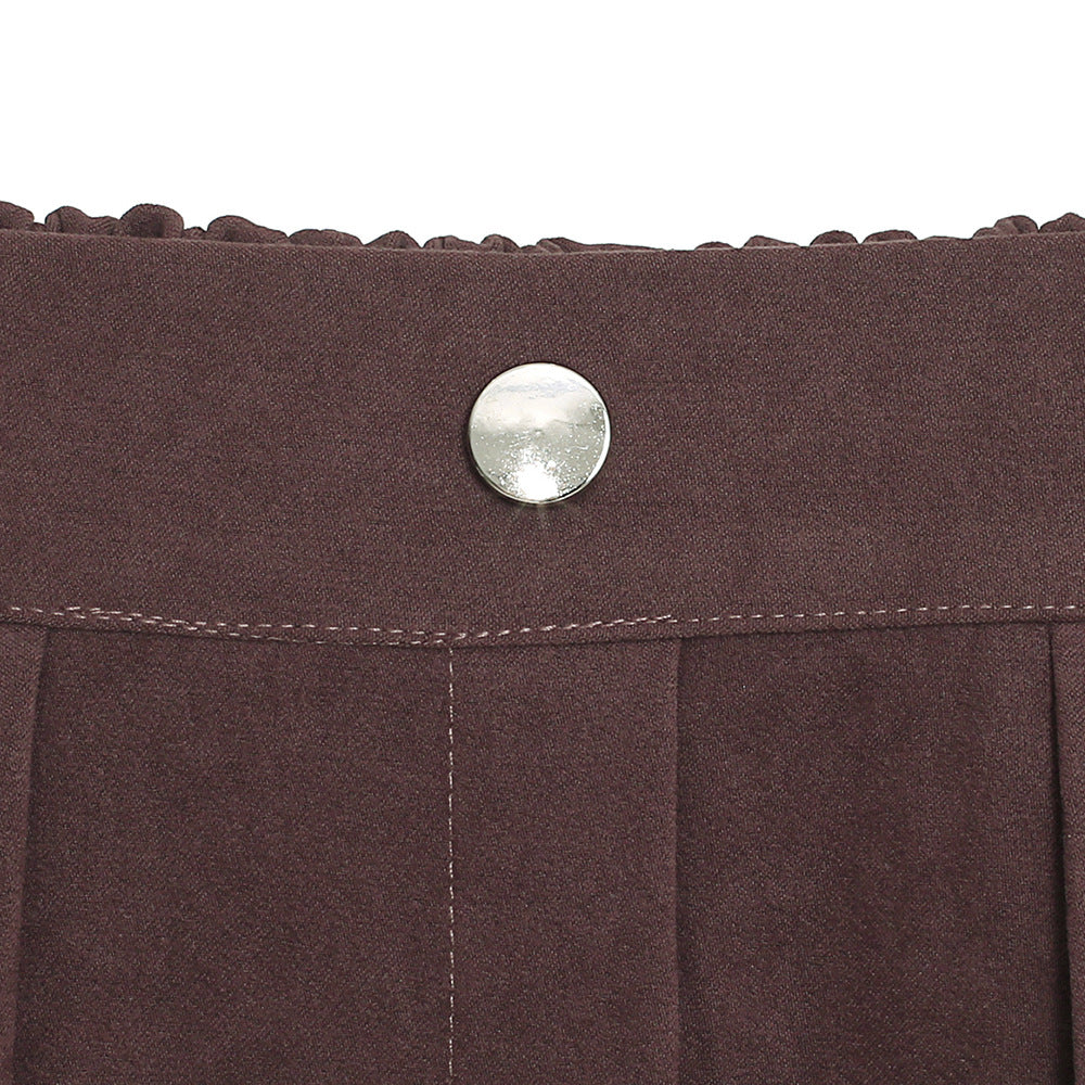 Dark Pink High Waist Elastic Waist Women Skirts for Four Seasons