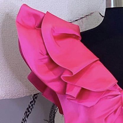Sexy One Shoulder Ruffled Bowknot Evening Dresses