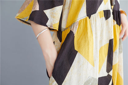 Casual Summer Women Linen Plus Sizes Long Dresses