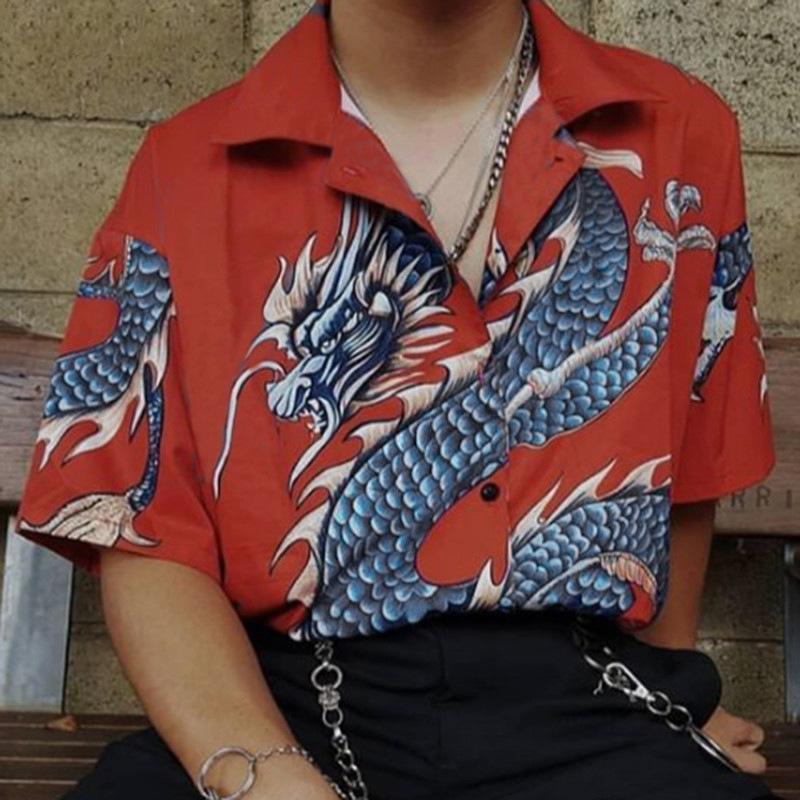 Unisex Dragon Style Short Sleeves Shirts-STYLEGOING