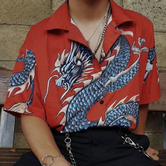 Unisex Dragon Style Short Sleeves Shirts-STYLEGOING