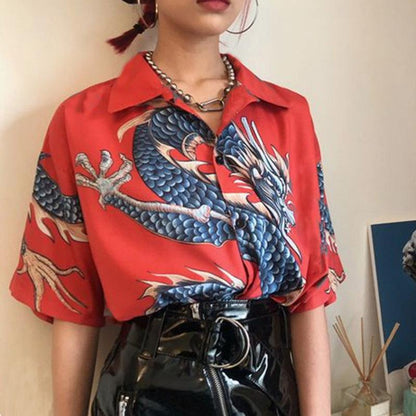 Unisex Dragon Style Short Sleeves Shirts-STYLEGOING