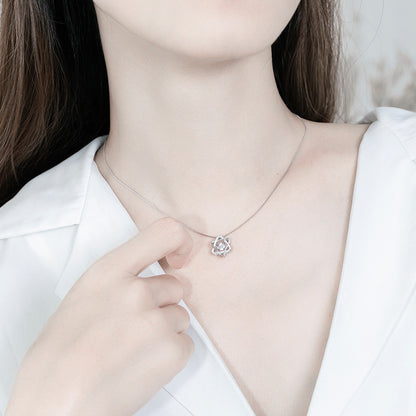 Fashion Hexagram Women Sliver Necklace