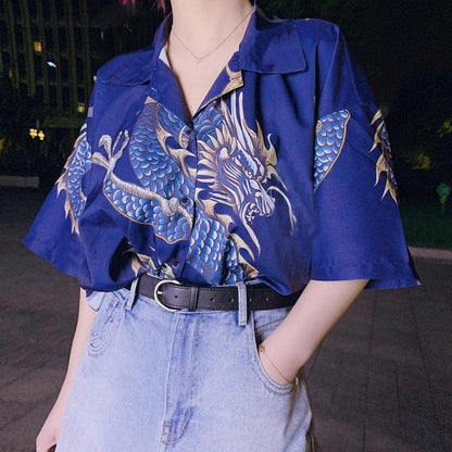 Unisex Dragon Style Short Sleeves Shirts-STYLEGOING