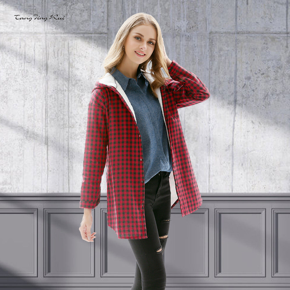 Red Winter Warm Long Sleeves Women Overcoats