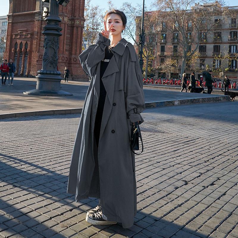 Women Loose Long Fall Trenchcoat-STYLEGOING