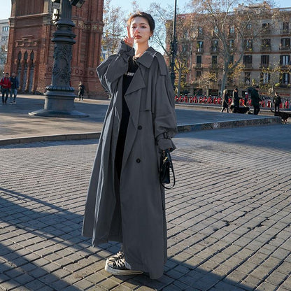 Women Loose Long Fall Trenchcoat-STYLEGOING