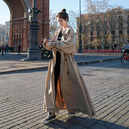 Women Loose Long Fall Trenchcoat-STYLEGOING