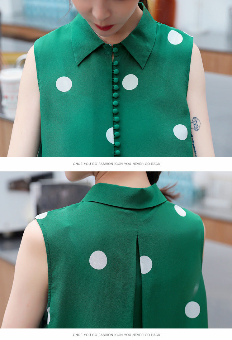 Elegant Summer Dot Print Sleeves Shirts