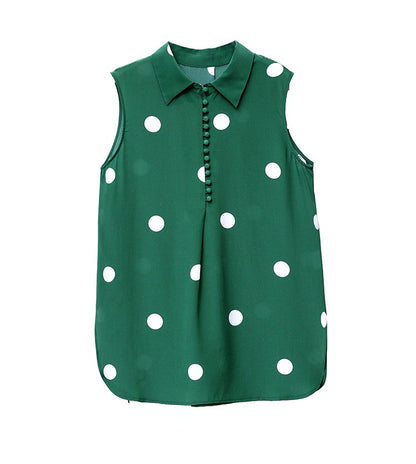 Elegant Summer Dot Print Sleeves Shirts