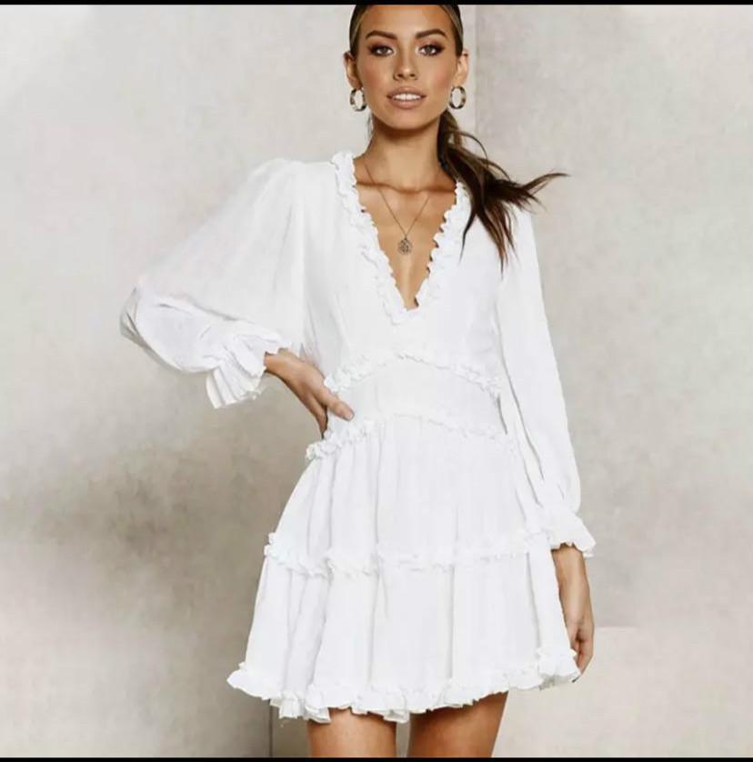 Sexy Backless Ruffled Short Beach Dresses-STYLEGOING