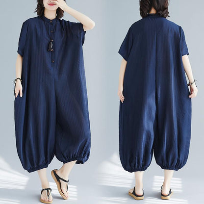 Plus Size Summer Loose Casual Jumpsuits-STYLEGOING