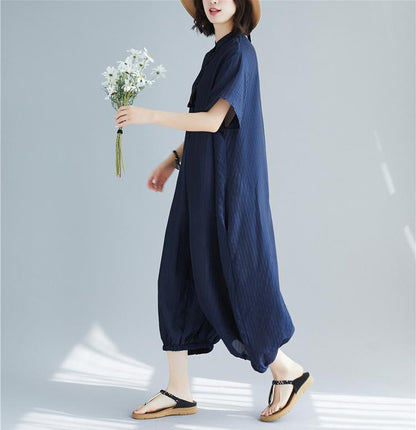 Plus Size Summer Loose Casual Jumpsuits-STYLEGOING