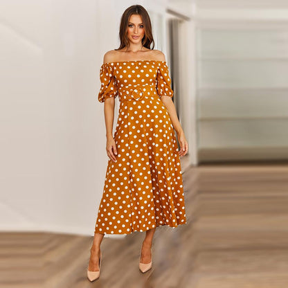 Summer Sexy Off The Shoulder Dot Dresses-STYLEGOING