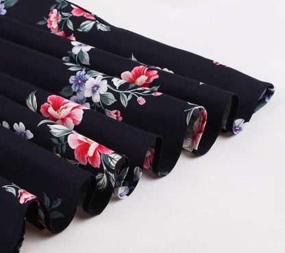 Women Summer Floral Print Retro Dresses-STYLEGOING