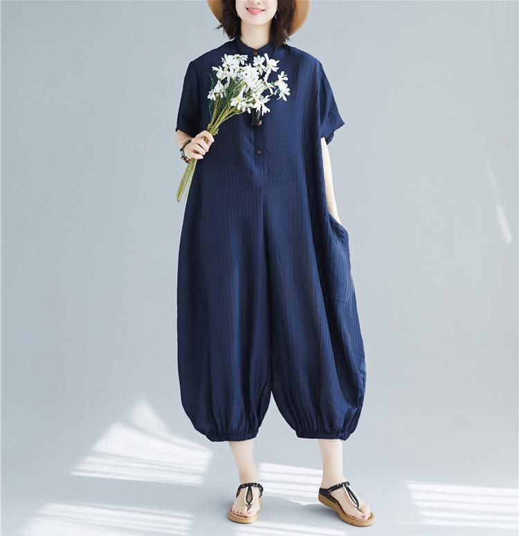 Plus Size Summer Loose Casual Jumpsuits-STYLEGOING