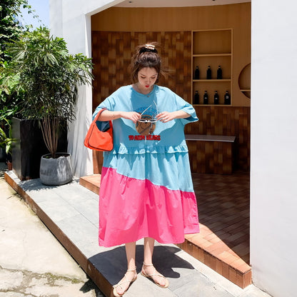 Casual Summer Loose Plus Sizes Midi Dresses