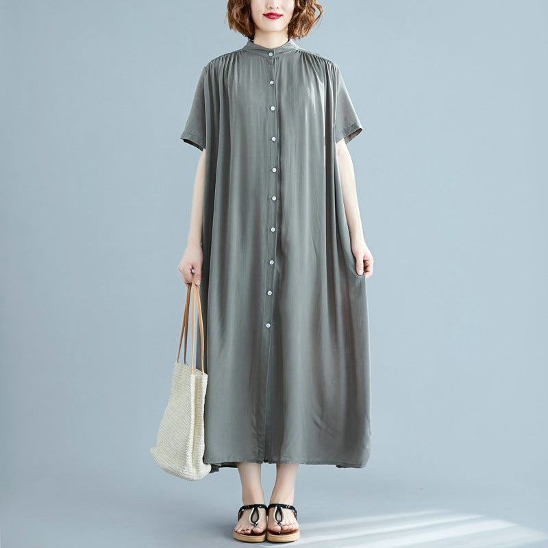 Simple Design Summer Plus Sizes Long Shirt Dresses