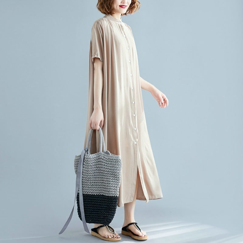 Simple Design Summer Plus Sizes Long Shirt Dresses