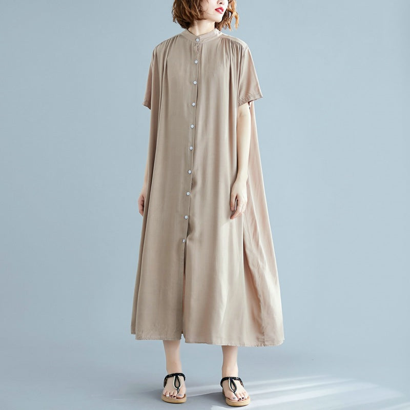 Simple Design Summer Plus Sizes Long Shirt Dresses