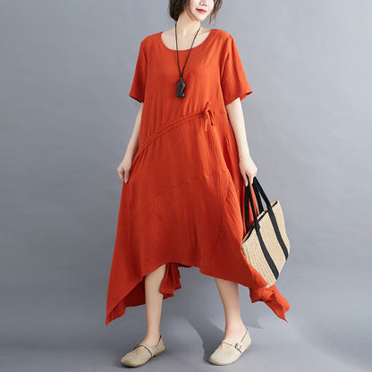 Vintage Irregular Linen Plus Sizes Long Maxi Dresses