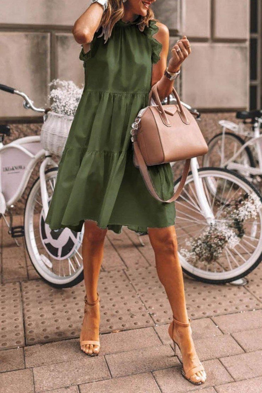 Casual Sleeveless Round Neck Dresses-STYLEGOING