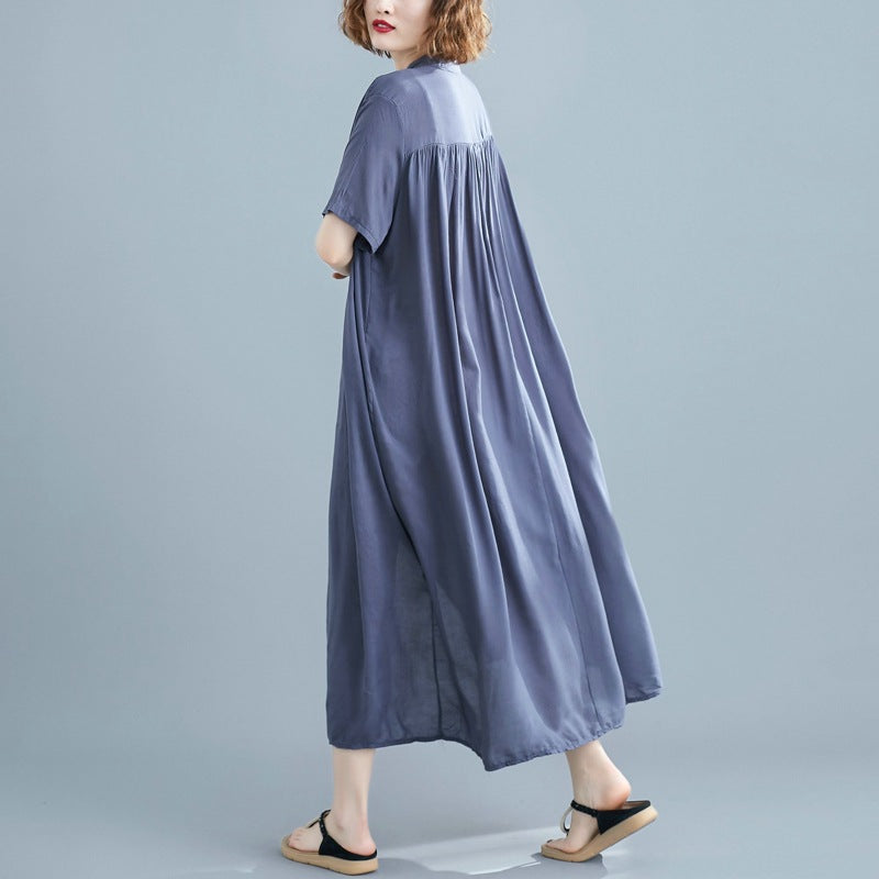 Simple Design Summer Plus Sizes Long Shirt Dresses
