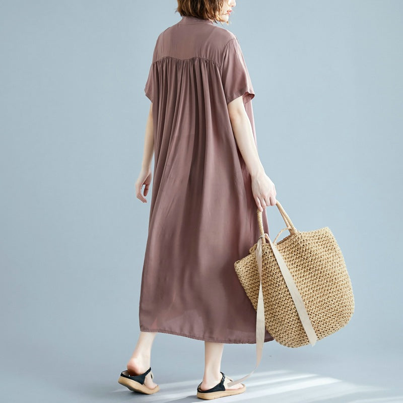 Simple Design Summer Plus Sizes Long Shirt Dresses