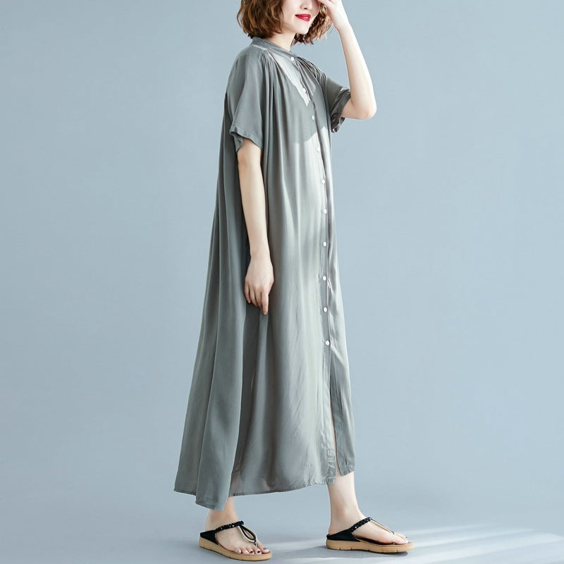 Simple Design Summer Plus Sizes Long Shirt Dresses
