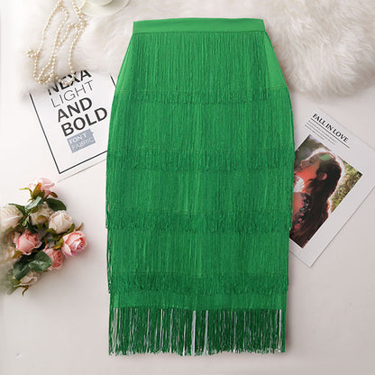 Sexy High Waist Tassels Skirts