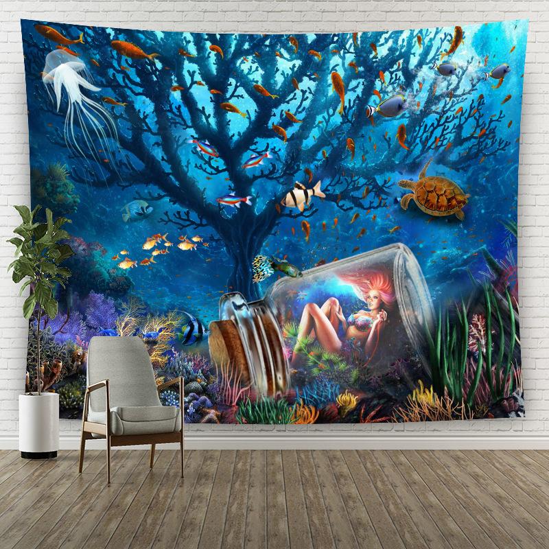Painted Colorful Tree Home Decorative Hanging Wall Tapestry