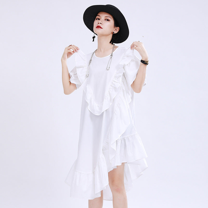 Designed 3D Ruffled Summer Women Short Dresses