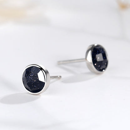 Fashion 925 Sterling Silver Round Vintage Stud Earrings 011