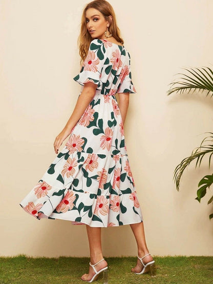 Summer Women Chiffon Floral Beach Dresses