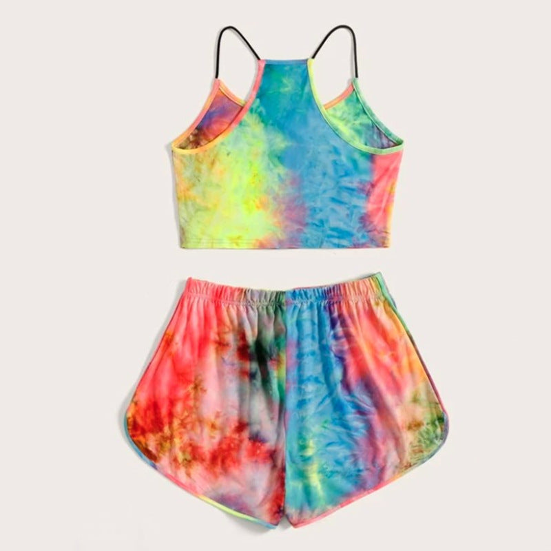 Casual Summer Leatter Crop Tops and Shorts Sets