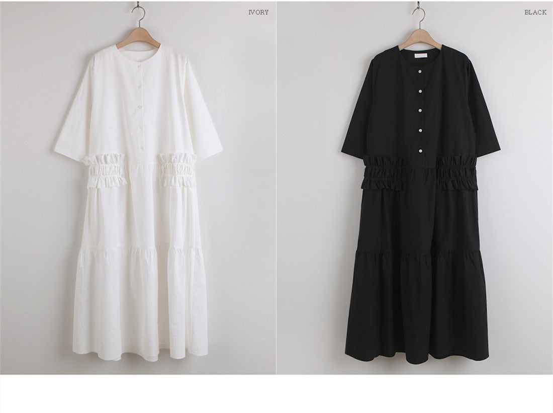 Casual Ruffled Women Long Shirt Dresses