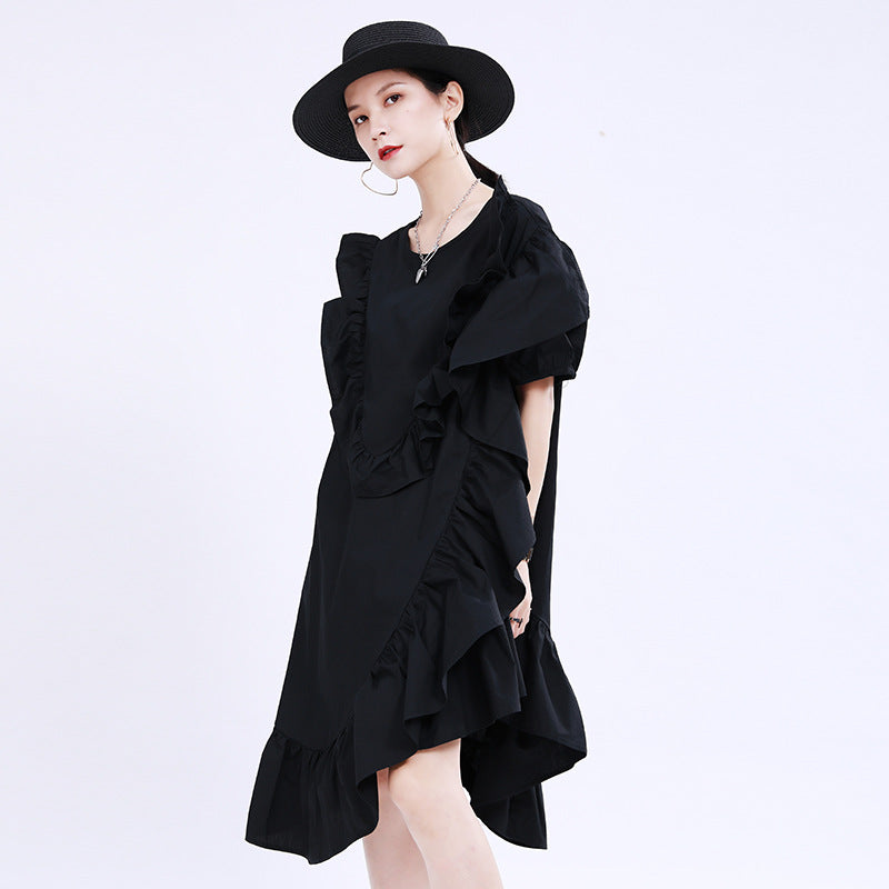 Designed 3D Ruffled Summer Women Short Dresses