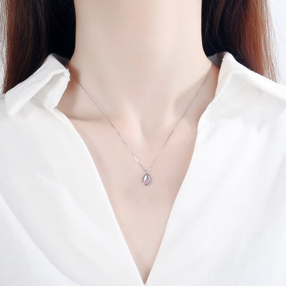 Sterling Sliver Water Drop Pendant Necklace