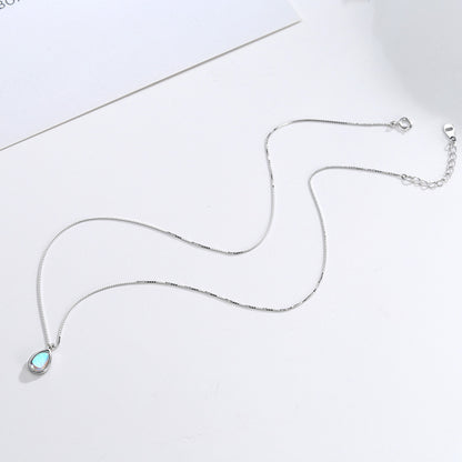 Sterling Sliver Water Drop Pendant Necklace