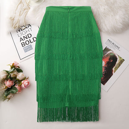 Sexy High Waist Tassels Skirts
