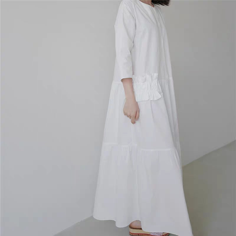 Casual Ruffled Women Long Shirt Dresses